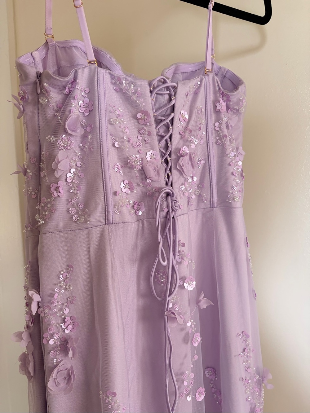 Women's Embellished Lilac Corset Dress - Picture 5 of 6